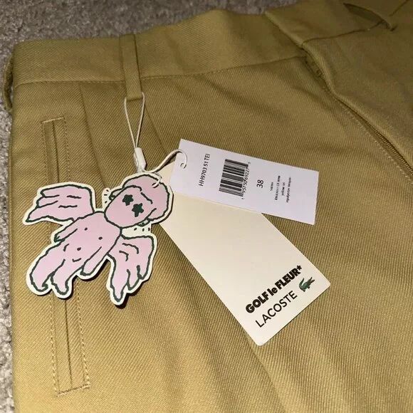 パンツ LE FLEUR x LACOSTE BEIGE PLEATED TROUSER Lacoste x le FLEUR Tapered Pleat Pants - Pants & Sweatpants